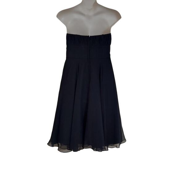 Morilee Junior's Black Chiffon Pleated Bodice Strapless Formal Fit & Flare Gown - Picture 3 of 10